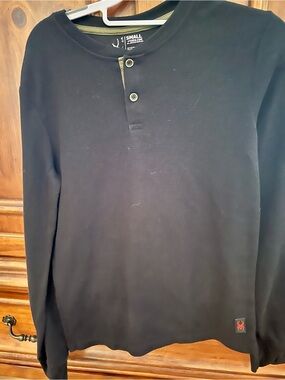 Spyder Black Long-Sleeve Henley Thermal Shirt